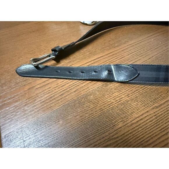 BURBERRY CANVAS/LEATHER BELT (sz 40/100) - Picture 6 of 7
